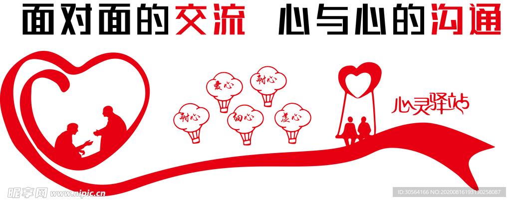 面对面交流文化墙墙贴宣传展板