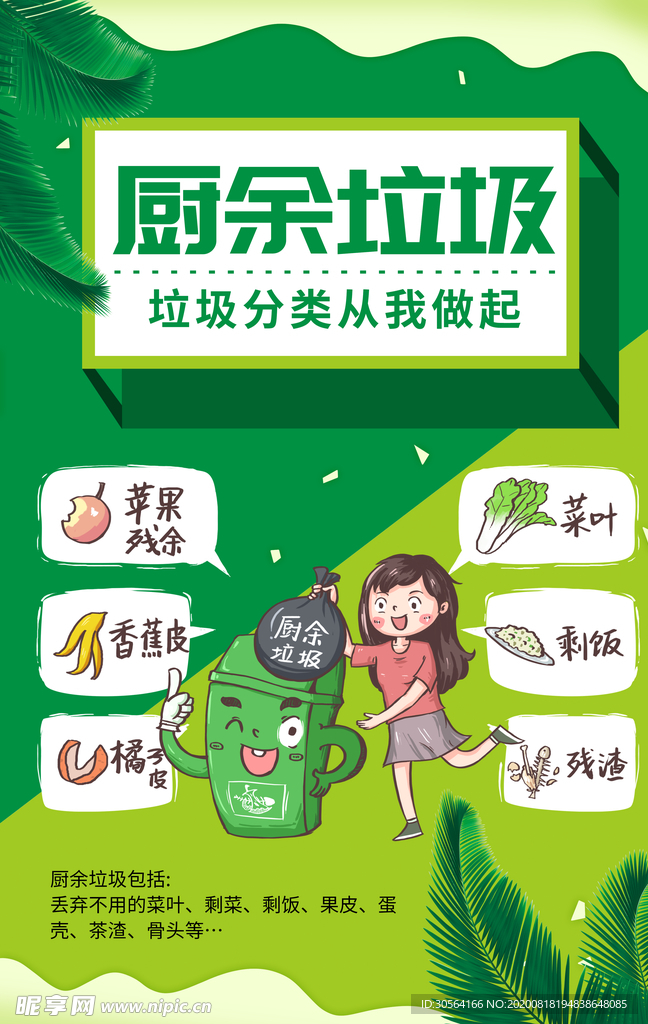 厨房垃圾分类公益宣传海报素材