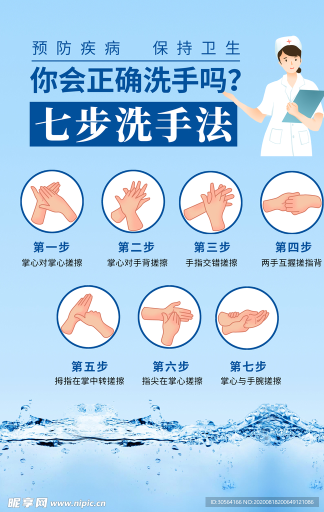 正确洗手社会公益宣传海报素材