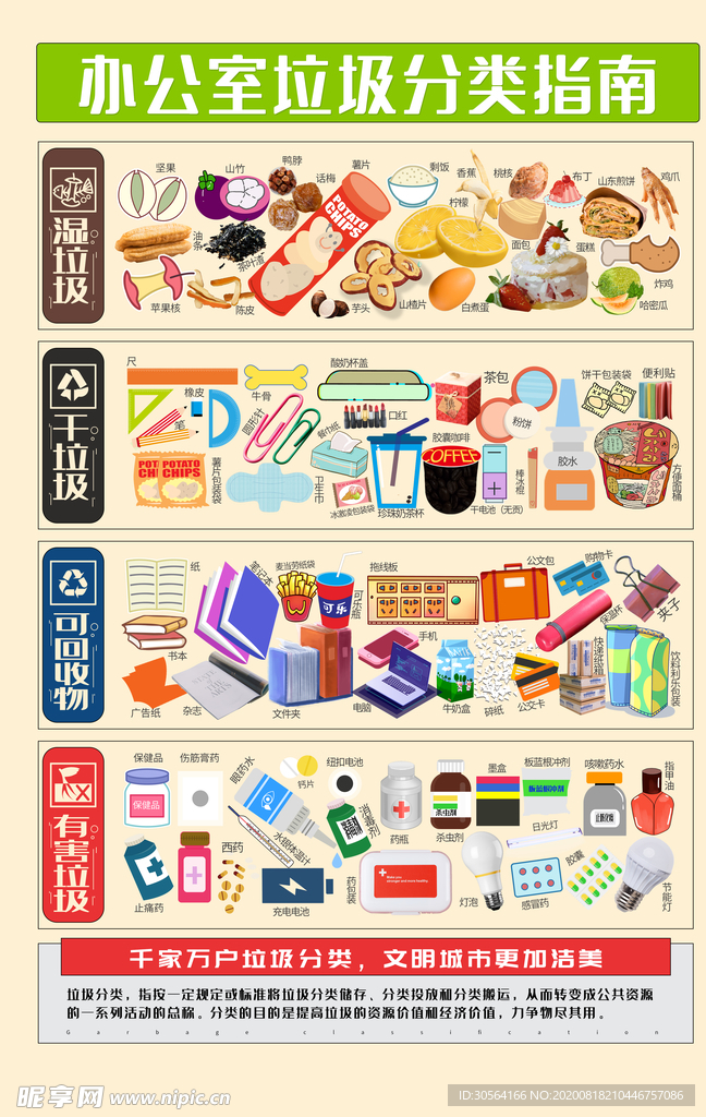 垃圾分类社会公益宣传海报素材