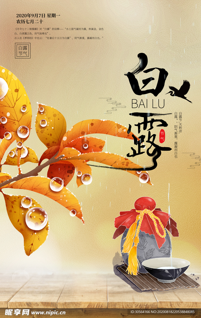 白露传统节日宣传海报素材