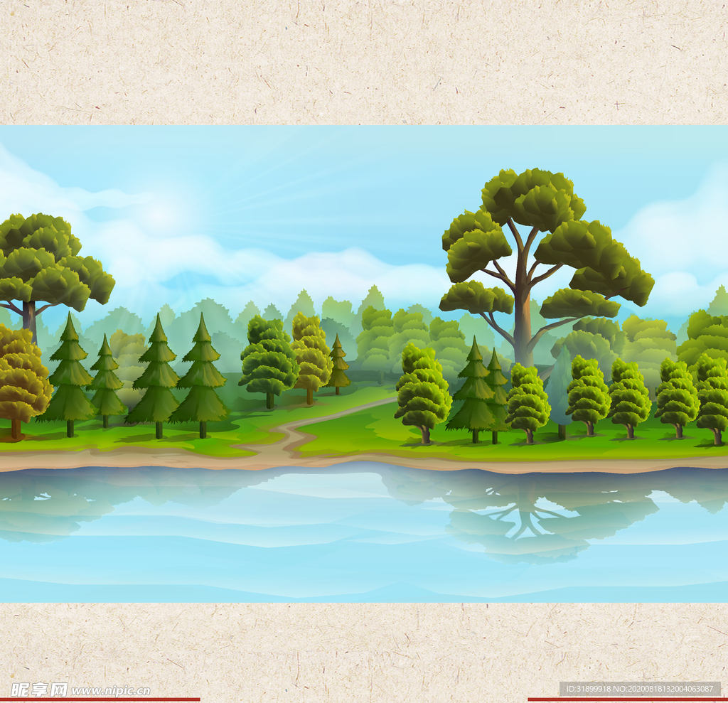 矢量景色 自然风光 手绘 插画