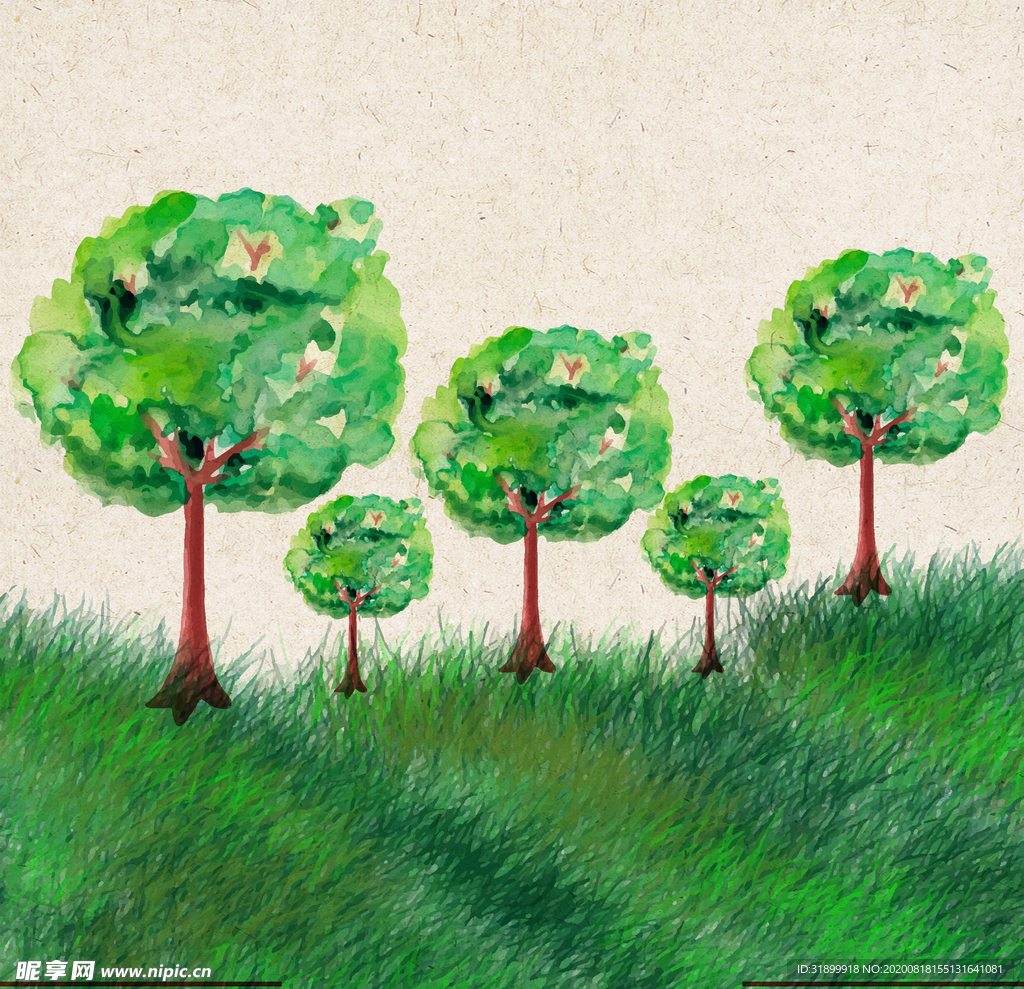 矢量景色 自然风光 手绘 插画