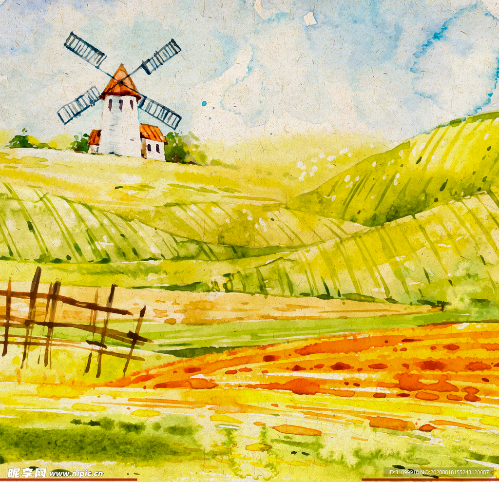 矢量景色 自然风光 手绘 插画