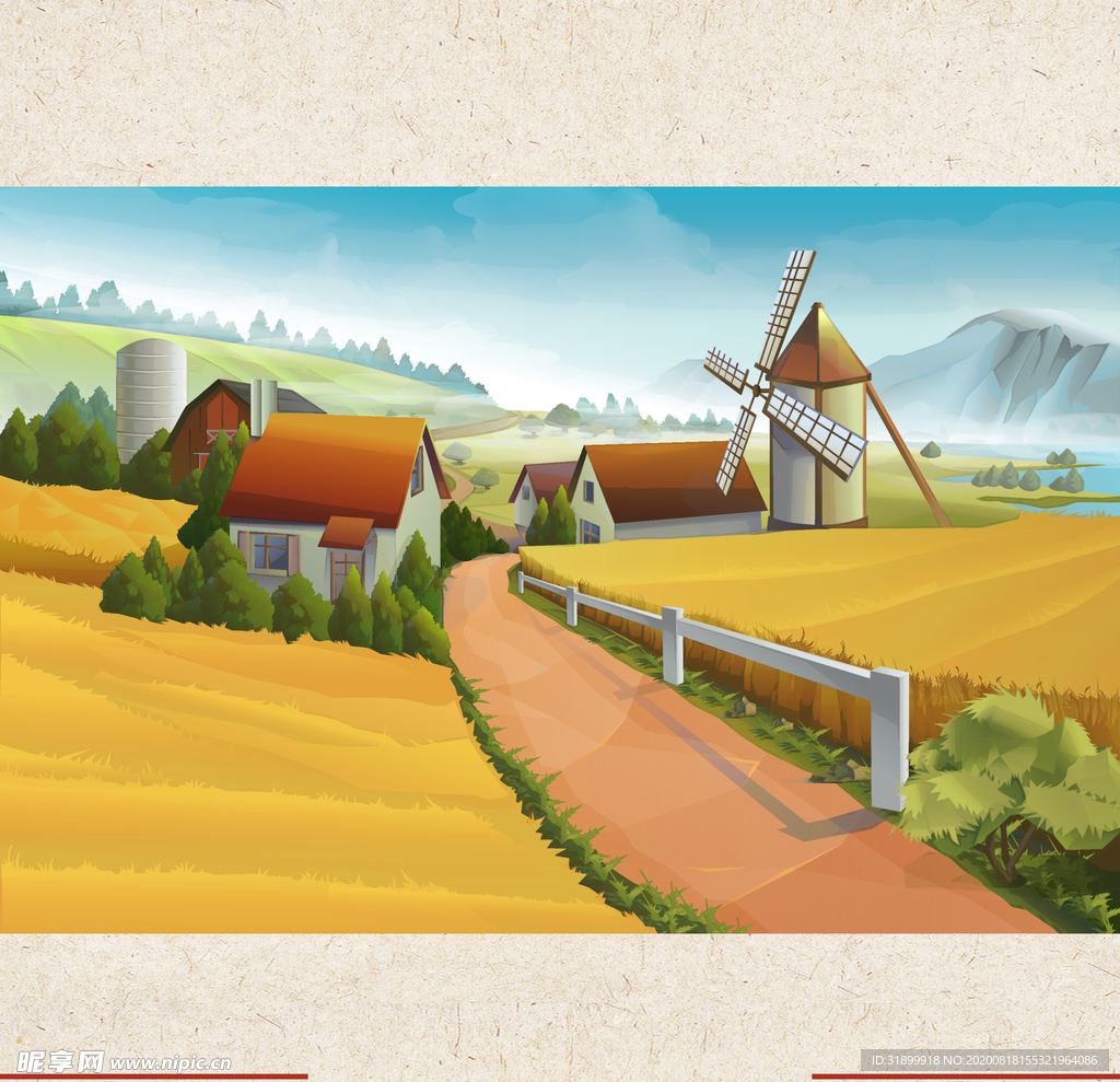 矢量景色 自然风光 手绘 插画