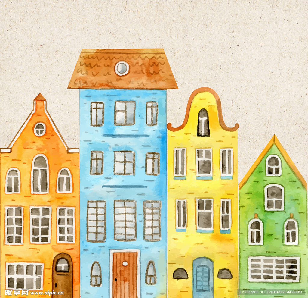 扁平风 矢量图 建筑 高楼