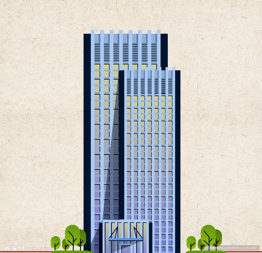 扁平风 矢量图 建筑 高楼