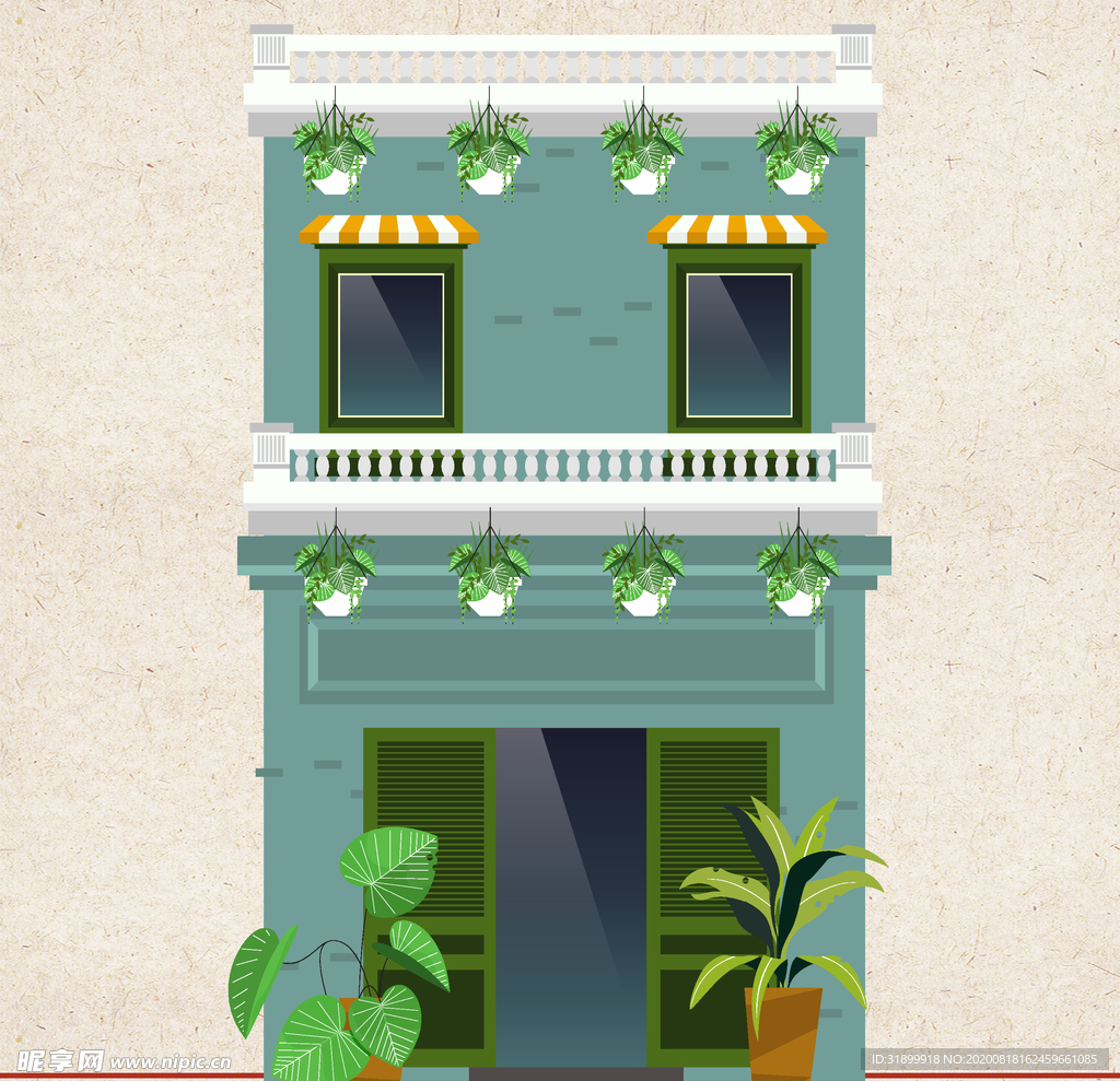 扁平风 矢量图 建筑 高楼