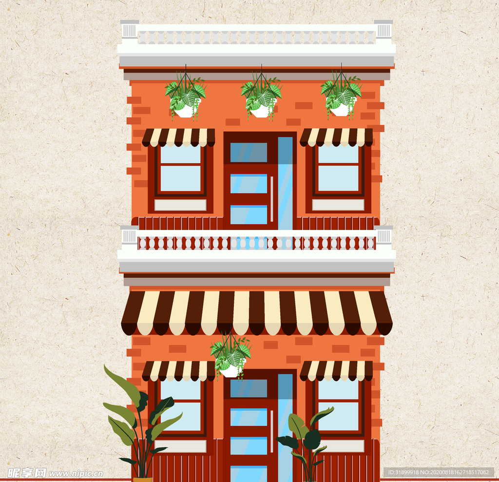 扁平风 矢量图 建筑 高楼