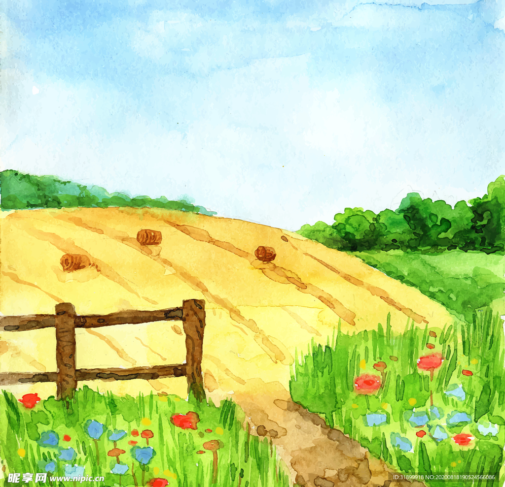 矢量景色 自然风光 手绘 插画