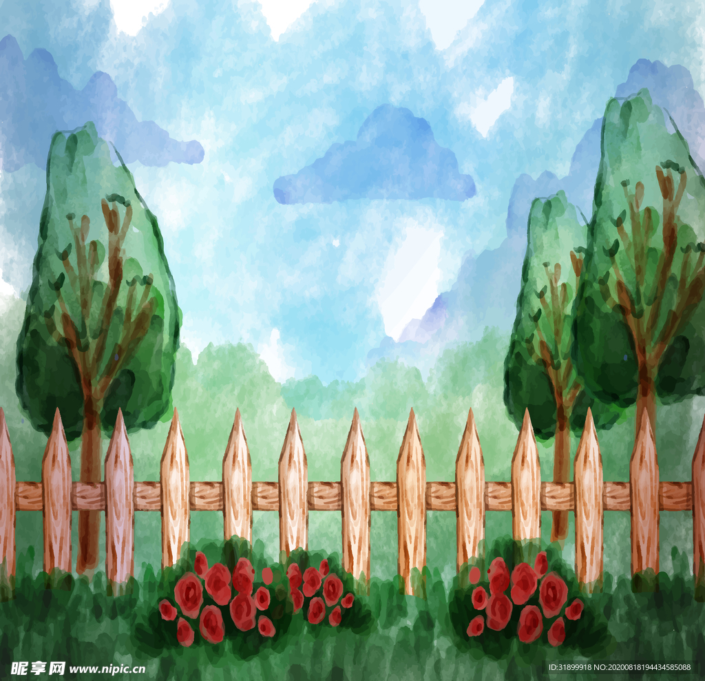 矢量景色 自然风光 手绘 插画