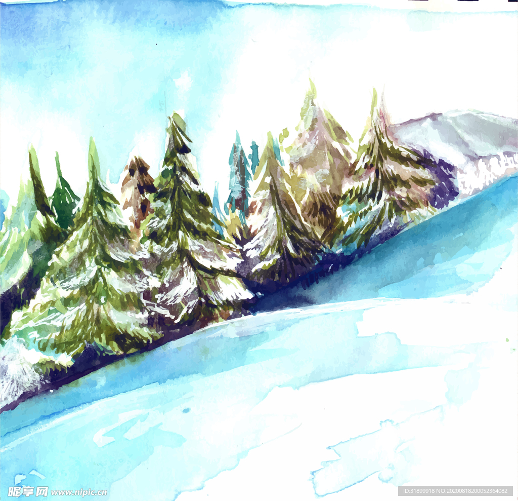 矢量景色 自然风光 手绘 插画