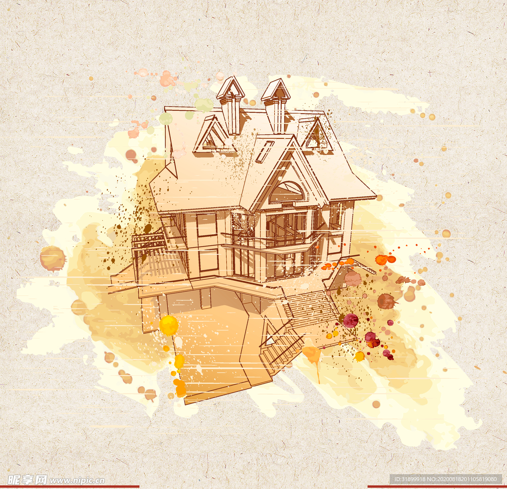 扁平风 矢量图 建筑 高楼