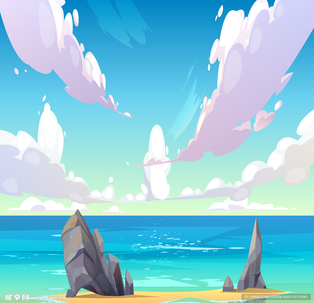 矢量景色 自然风光 手绘 插画