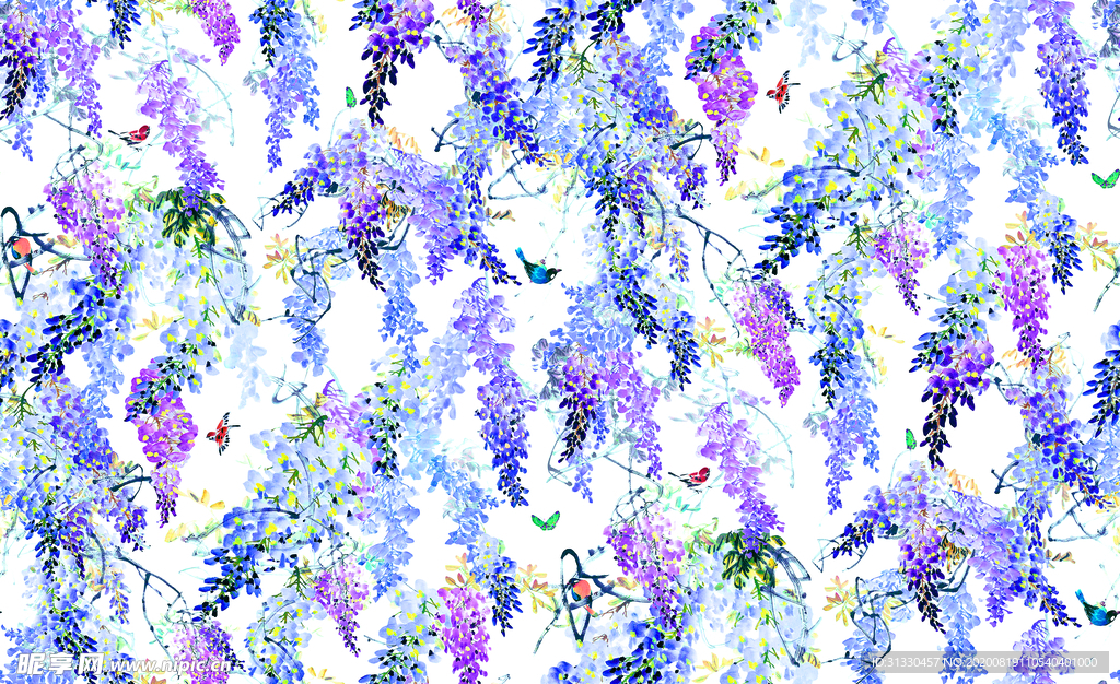 紫藤花碎花裙