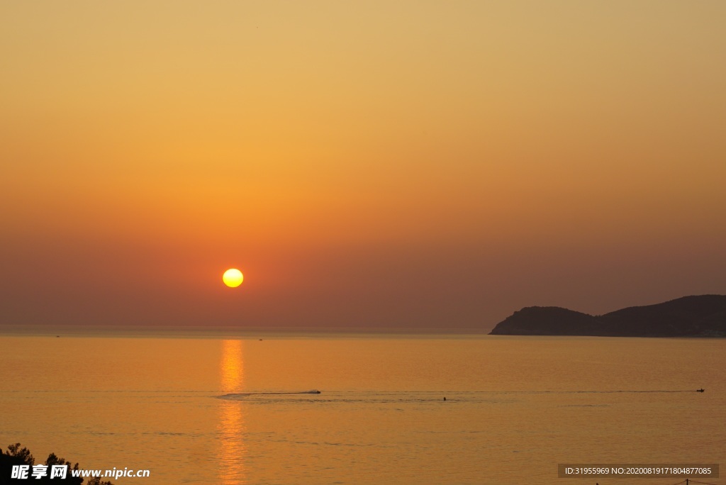 日落 大海