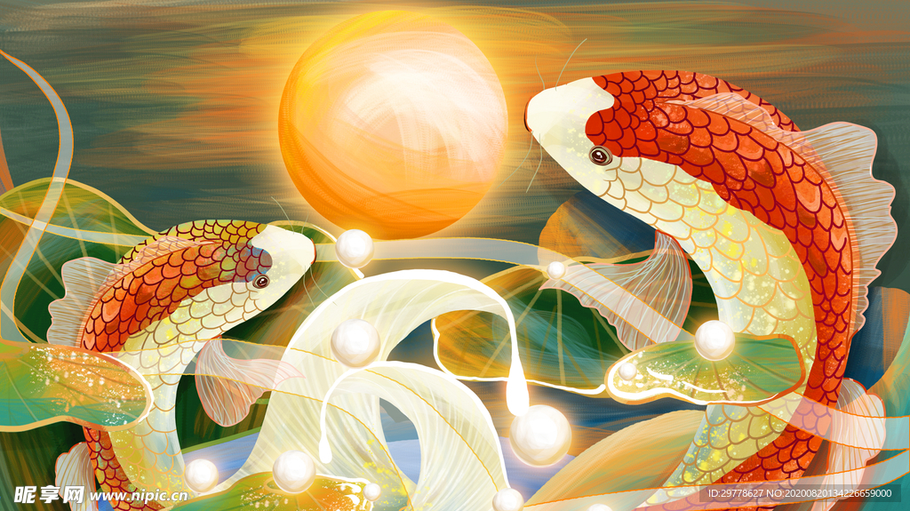 重彩锦鲤