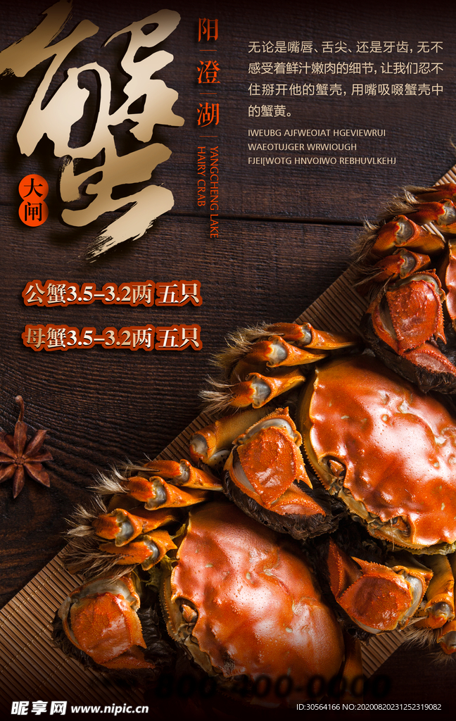 大闸蟹美食食材活动宣传海报