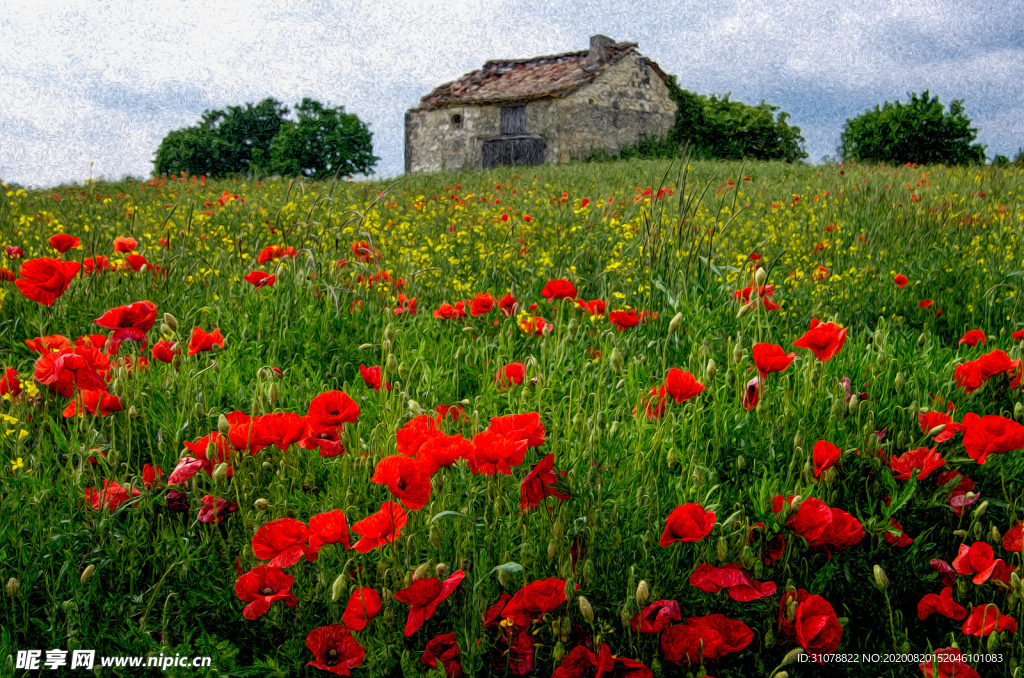 中世纪田园风景摄影图