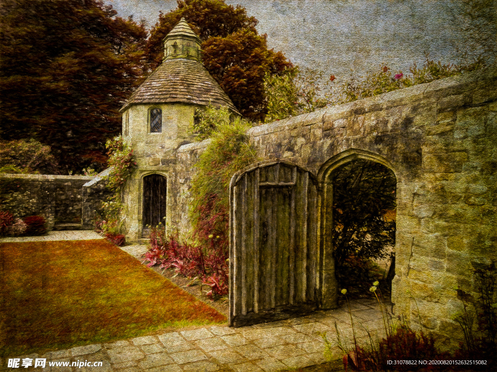 中世纪田园风景摄影图