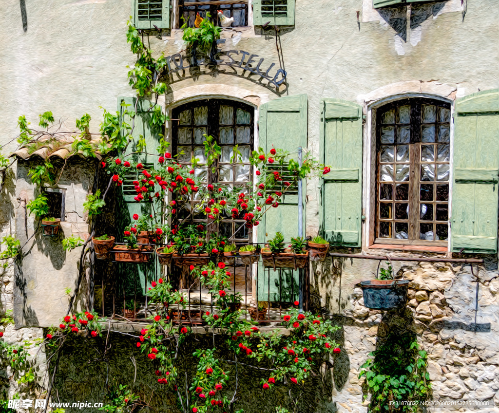 中世纪田园风景摄影图