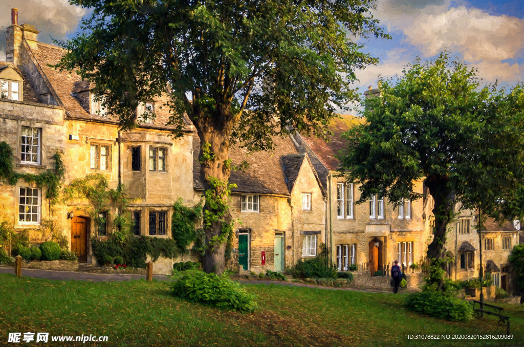中世纪田园风景摄影图