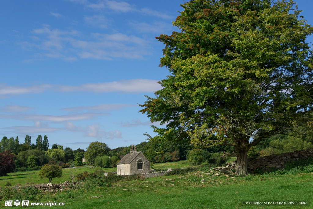 中世纪田园风景摄影图