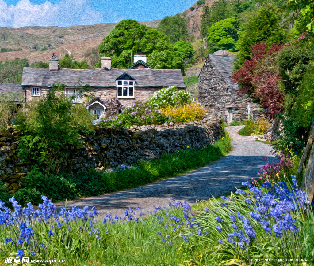 中世纪田园风景图