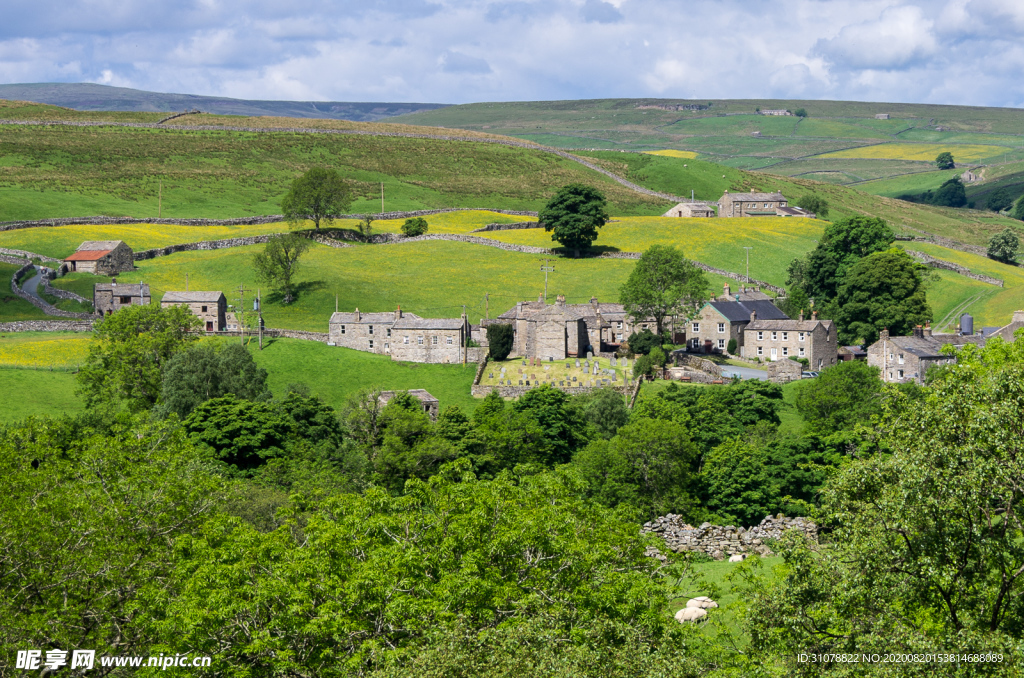 中世纪田园风景图