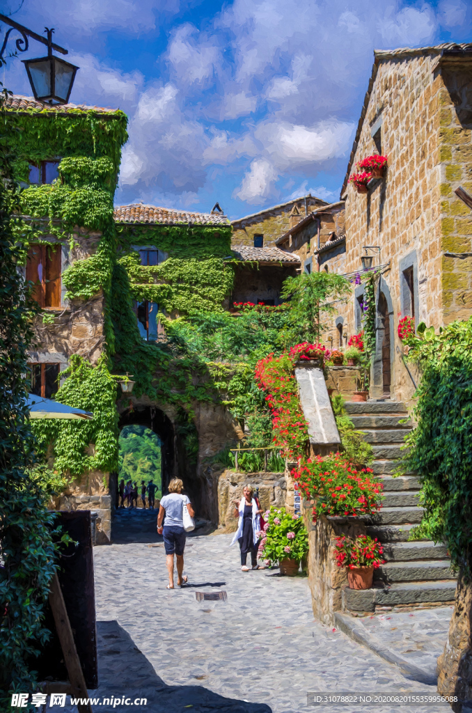 中世纪田园风景图