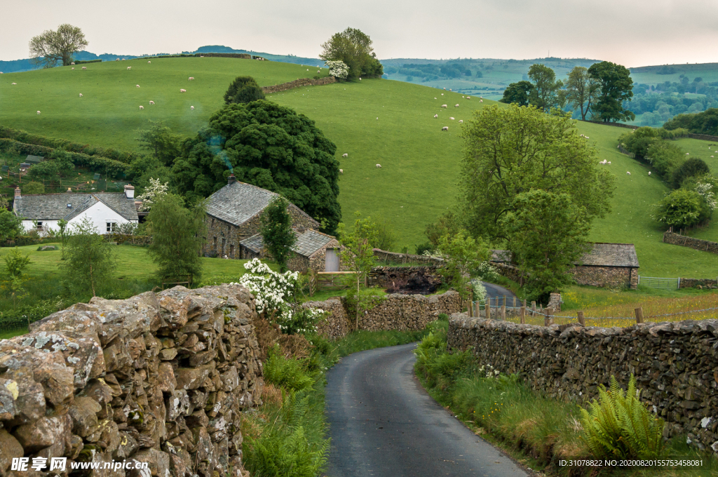 中世纪田园风景图