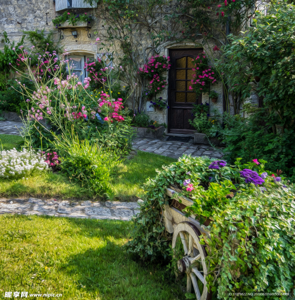 中世纪田园风景图