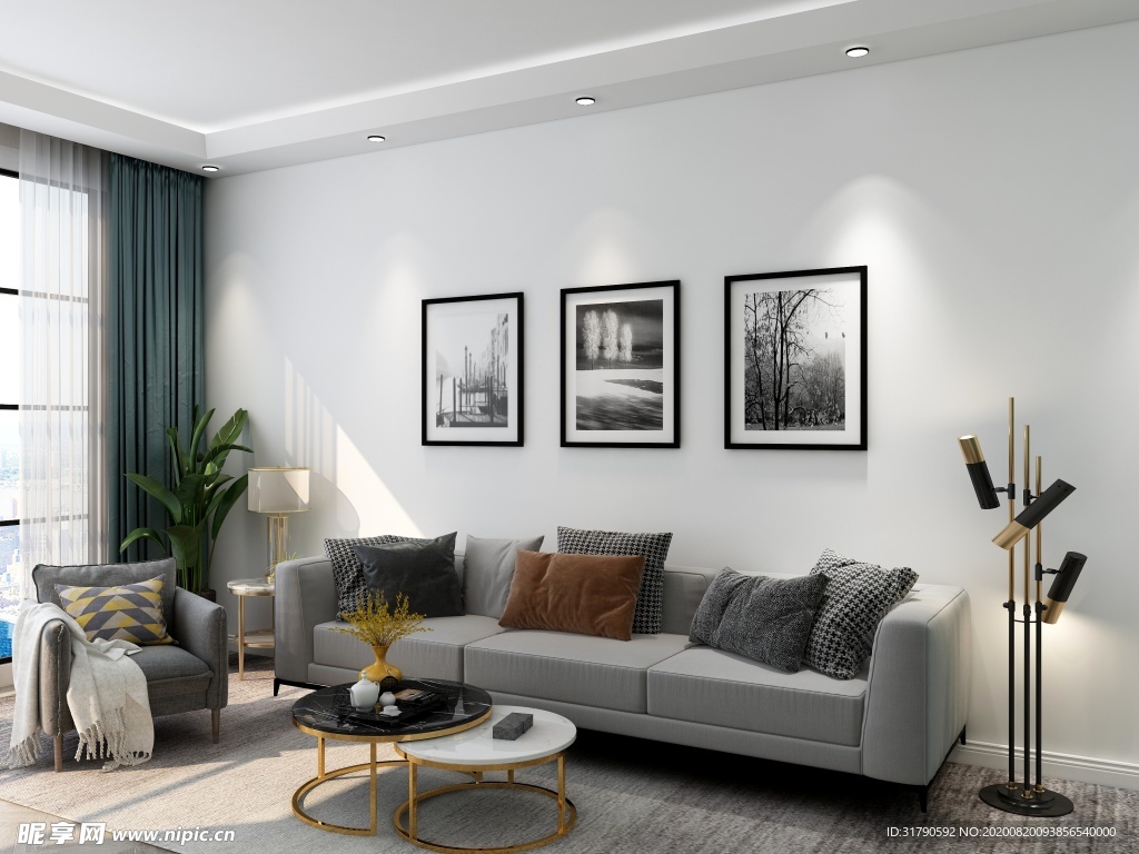 轻奢室内客厅效果图