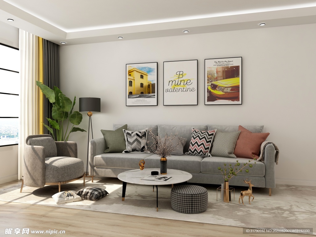 室内简约温馨室内设计效果图