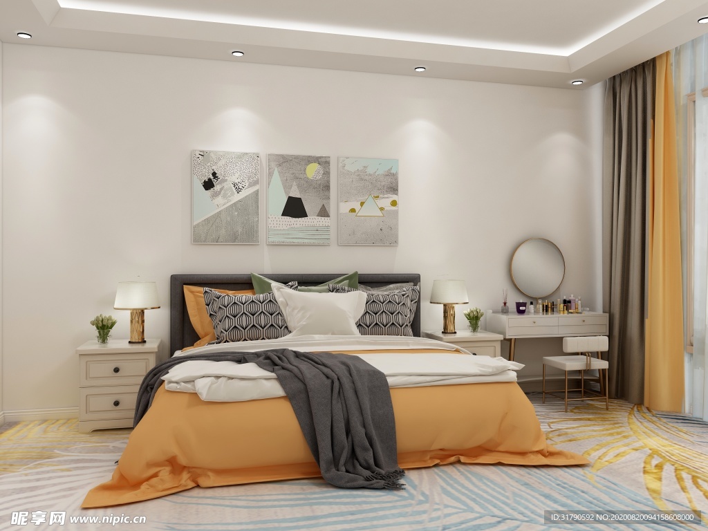 简约现代卧室效果图