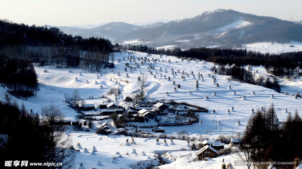 抚顺农村雪景风光