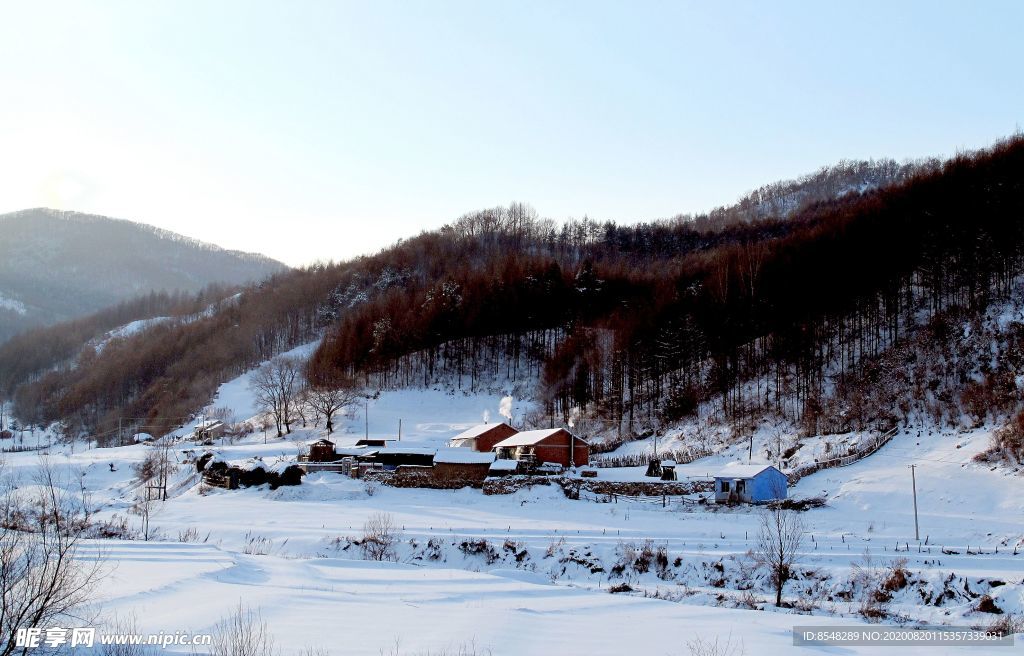 抚顺农村雪景风光