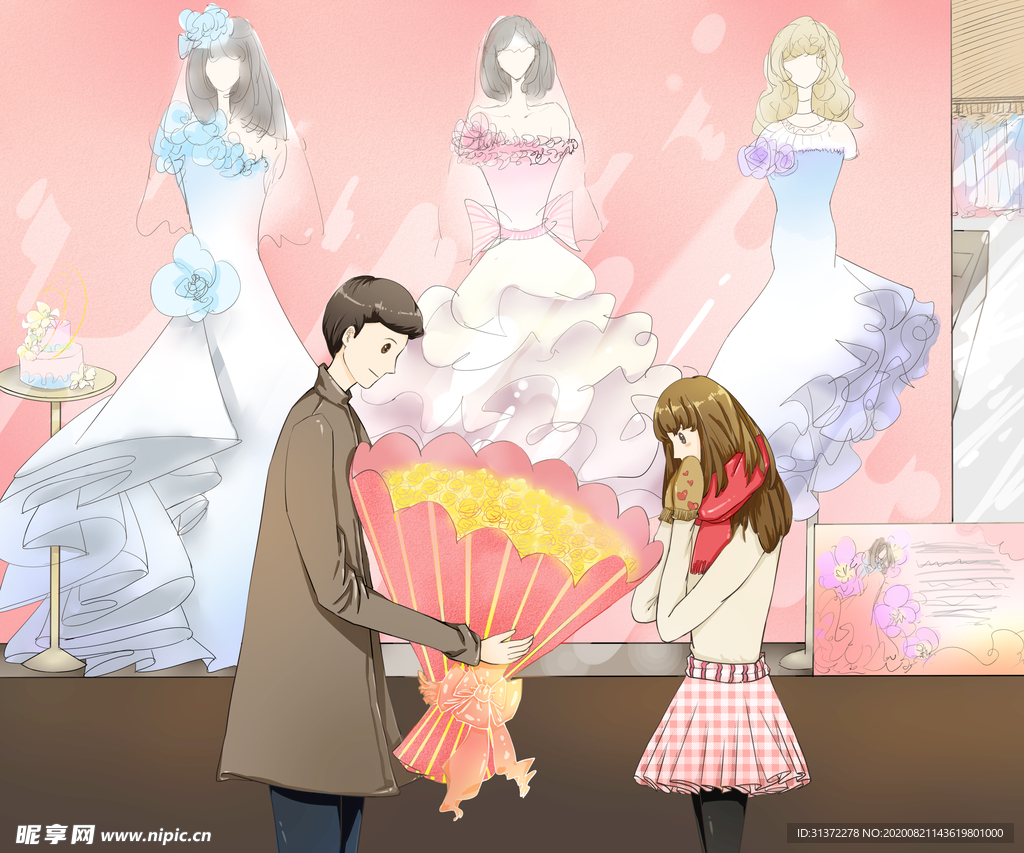 卡通情侣头像图片