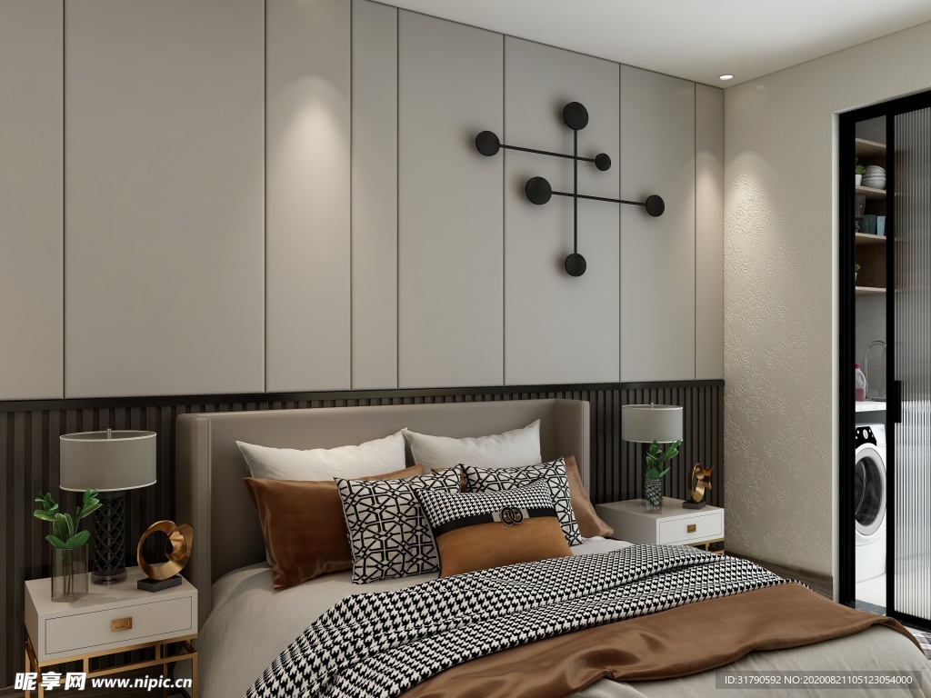 卧室床头效果图