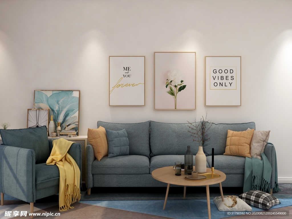北欧沙发室内客厅图图