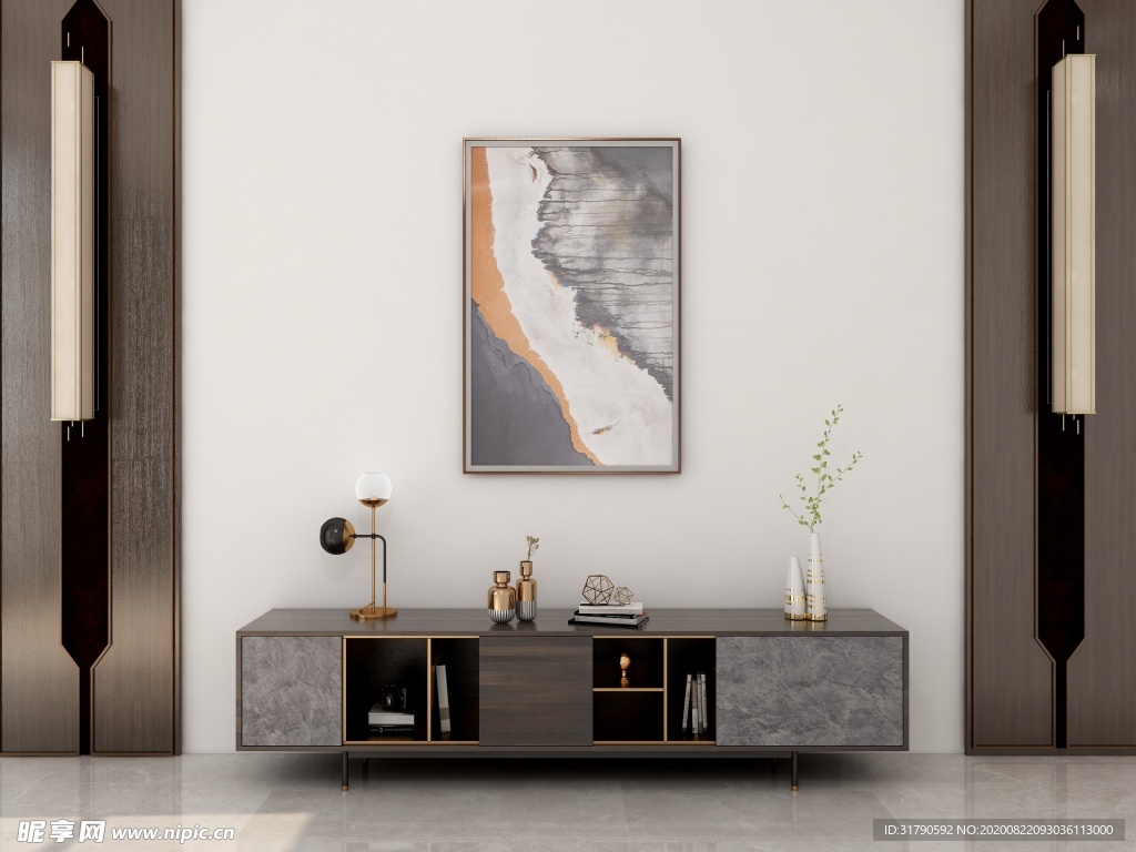 室内单面请电视柜背景图