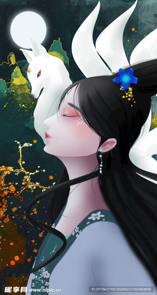 国潮 手绘 插画