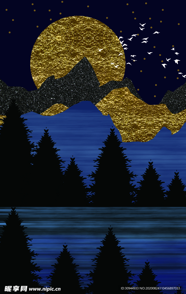 抽象山水装饰画