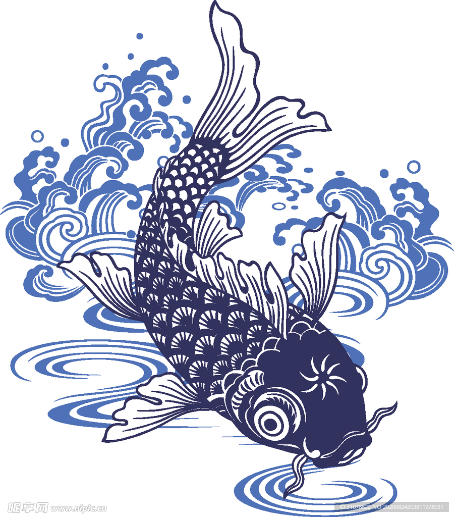 传统鲤鱼图案