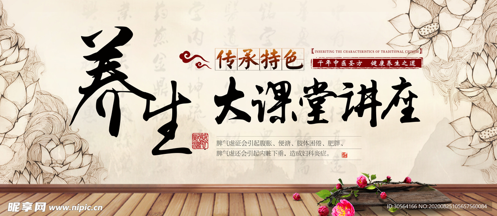 养生课堂传统文化展板素材