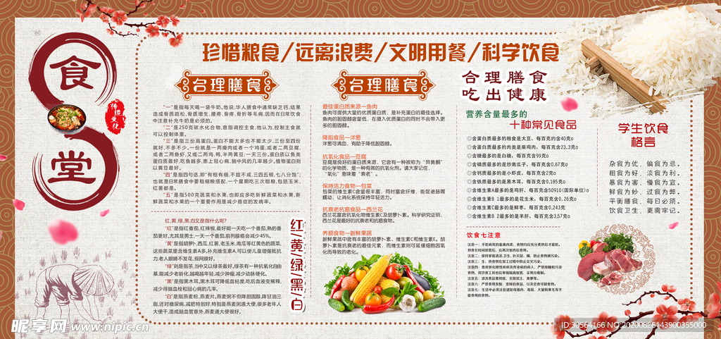 食堂文化古风宣传展板素材