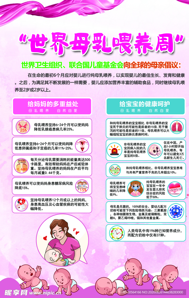 母乳喂养健康公益宣传海报素材