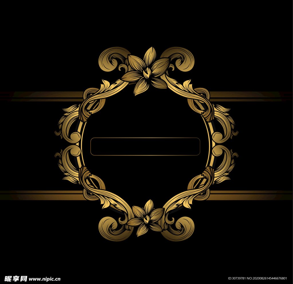 精美矢量金色花边