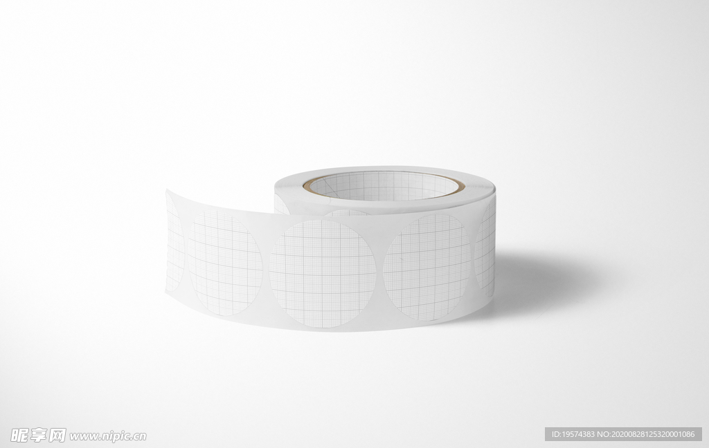 圆卷贴纸样机集