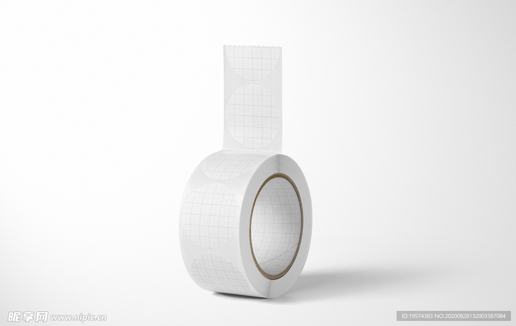 圆卷贴纸样机集